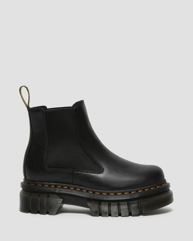 Botines Chelsea Dr Martens Audrick Nappa Cuero Plataforma Hombre Negros | MX 313SGL